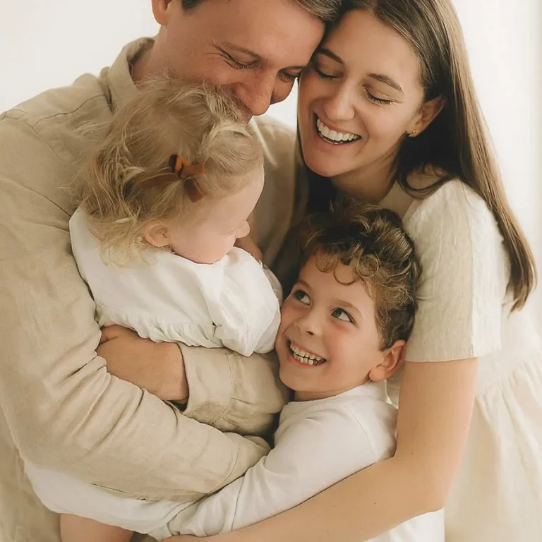 Happy family smiling confidently after BPA-free dental fillings in West Jordan, UT